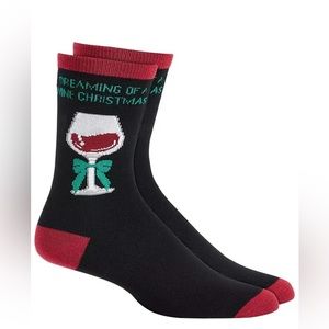 Charter club Christmas wine socks NWT Black